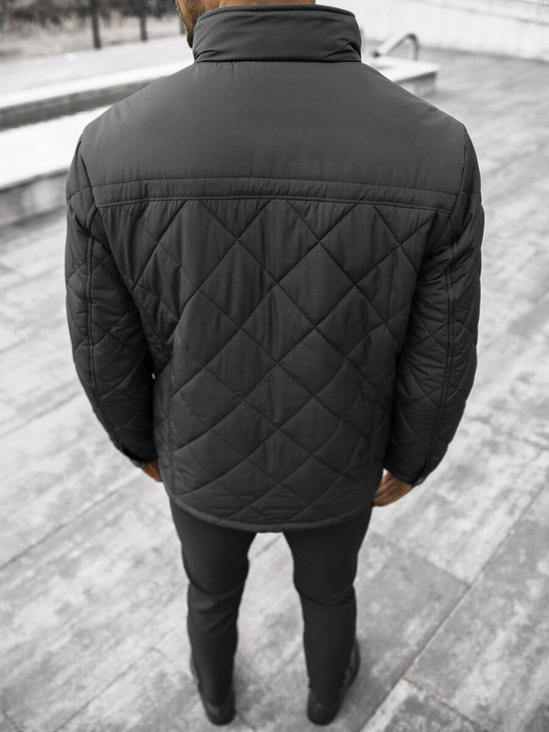 Férfi átmeneti kabát fekete OZONEE JS/22M11/1