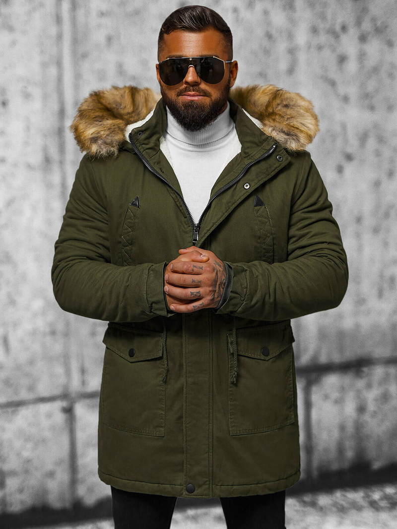 Férfi parka kabát khaki OZONEE JD/392Z