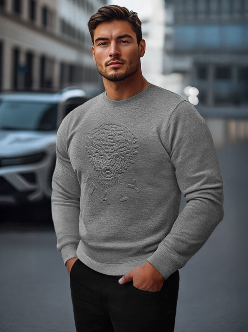 Férfi pulóver grafit OZONEE NB/MF2010