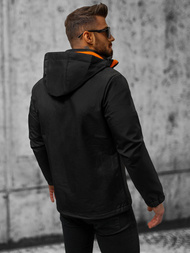Férfi kapucnis softshell kabát fekete OZONEE JS/HH024/1BZ