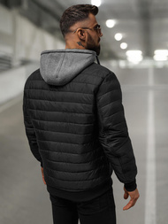 Férfi kabát fekete OZONEE JS/8M985/392