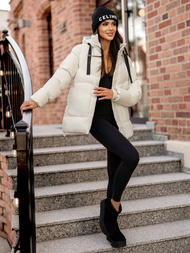 Női téli kabát ecru OZONEE JS/5M3251/281Z