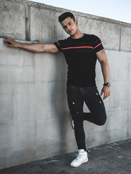 Férfi blúz Fekete OZONEE L/2296