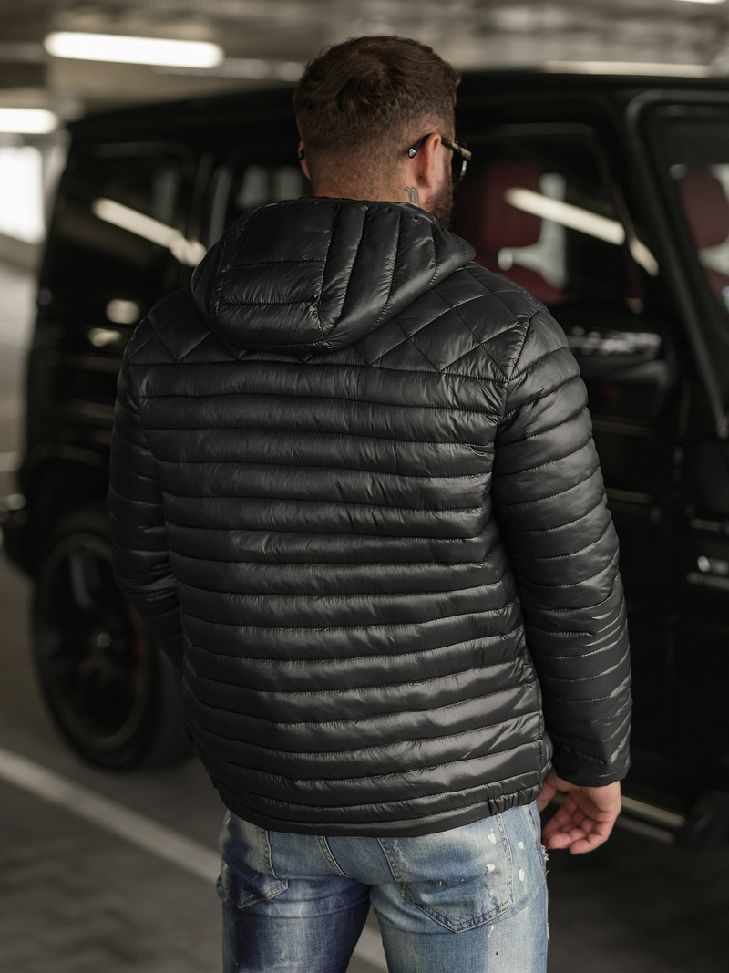 Férfi Steppelt Kabát Fekete OZONEE JS/16M9328/392BZ