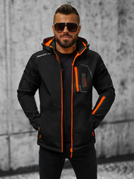 Férfi kapucnis softshell kabát fekete OZONEE JS/HH024/1BZ