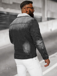 Férfi farmer dzseki SHERPA fekete OZONEE NB/MJ513N