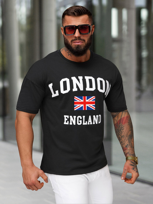 Férfi Póló Fekete OZONEE JS/8B1373/3