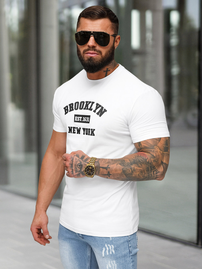 Férfi Póló Fehér OZONEE NB/MT3134