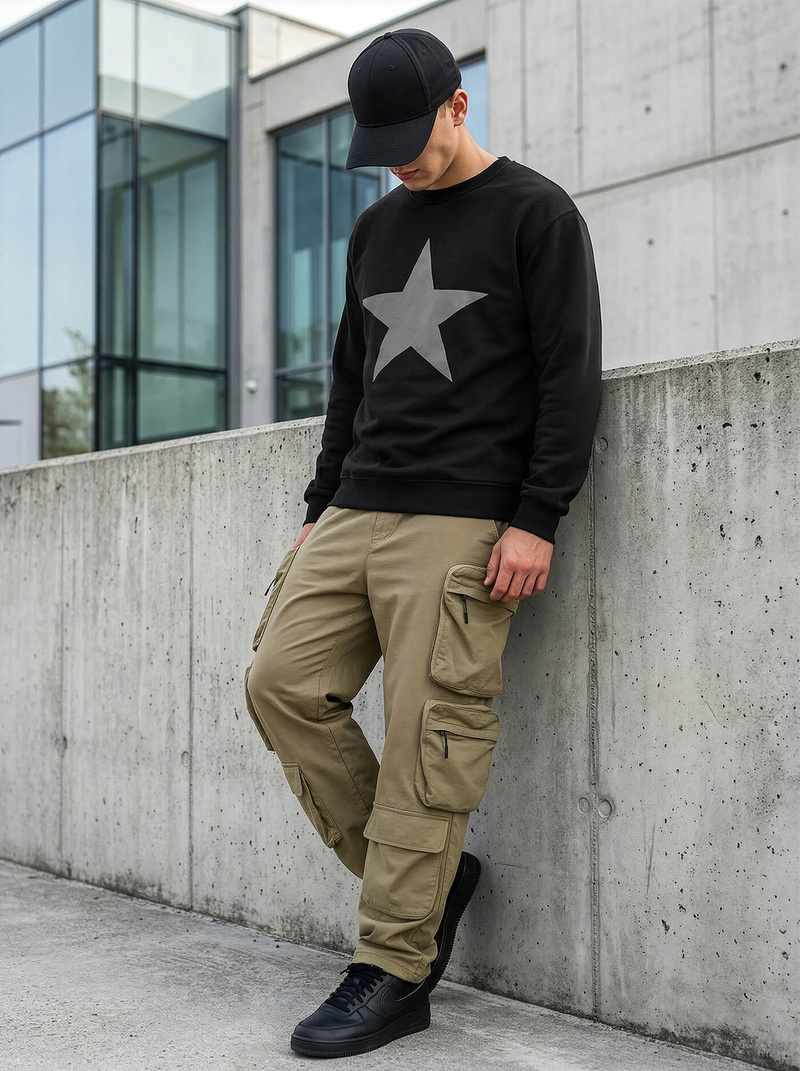 Férfi Melegítő Felső Fekete OZONEE JS/65B3920/3Z