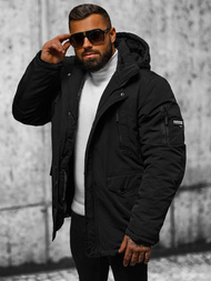 Férfi Steppelt Kabát Fekete OZONEE JS/5M718/392