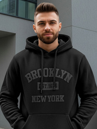 Férfi kapucnis felső fekete OZONEE JS/8B1969/3