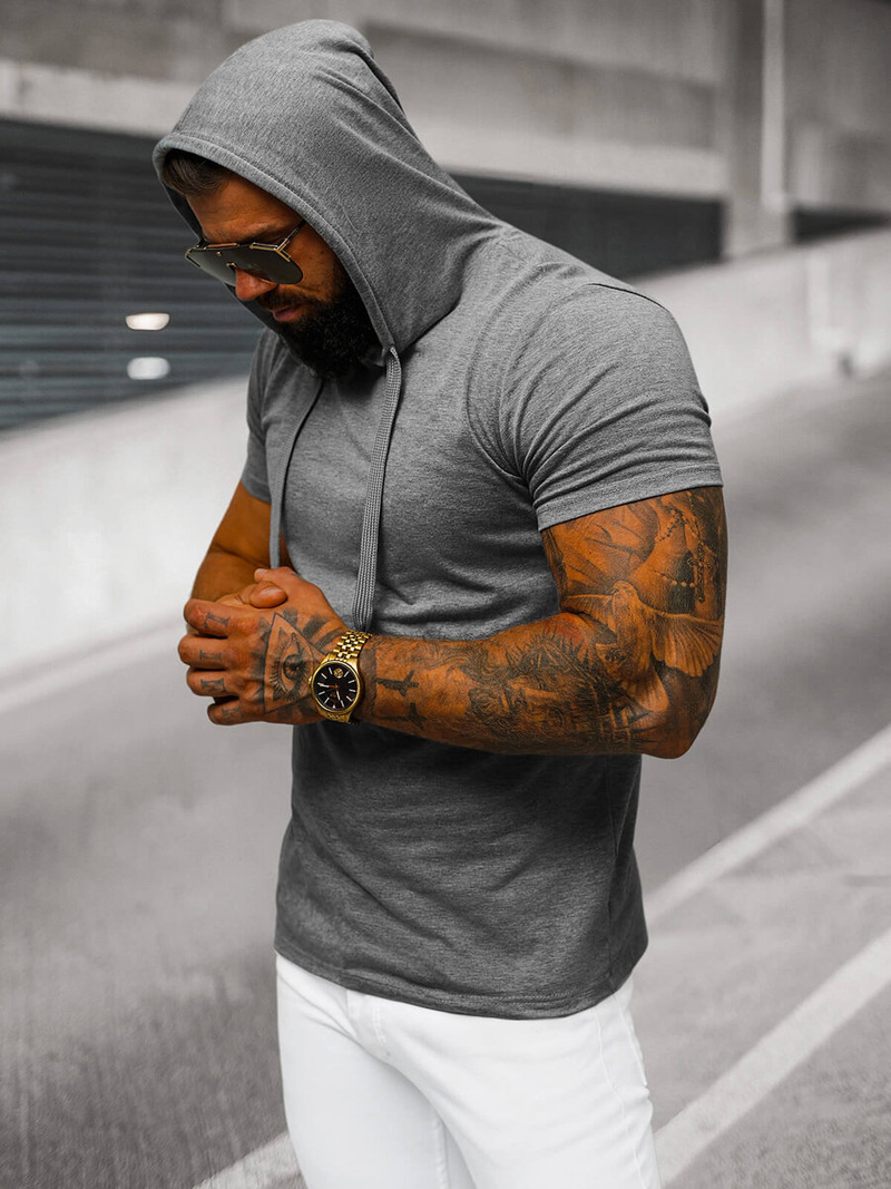 Férfi Póló Grafit OZONEE JS/8T89/5