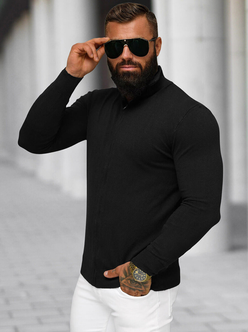 Férfi Pulóver Fekete OZONEE NB/MM6004/4Z