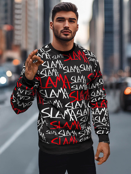 Férfi Pulóver Fekete OZONEE JS/8B1190/3Z