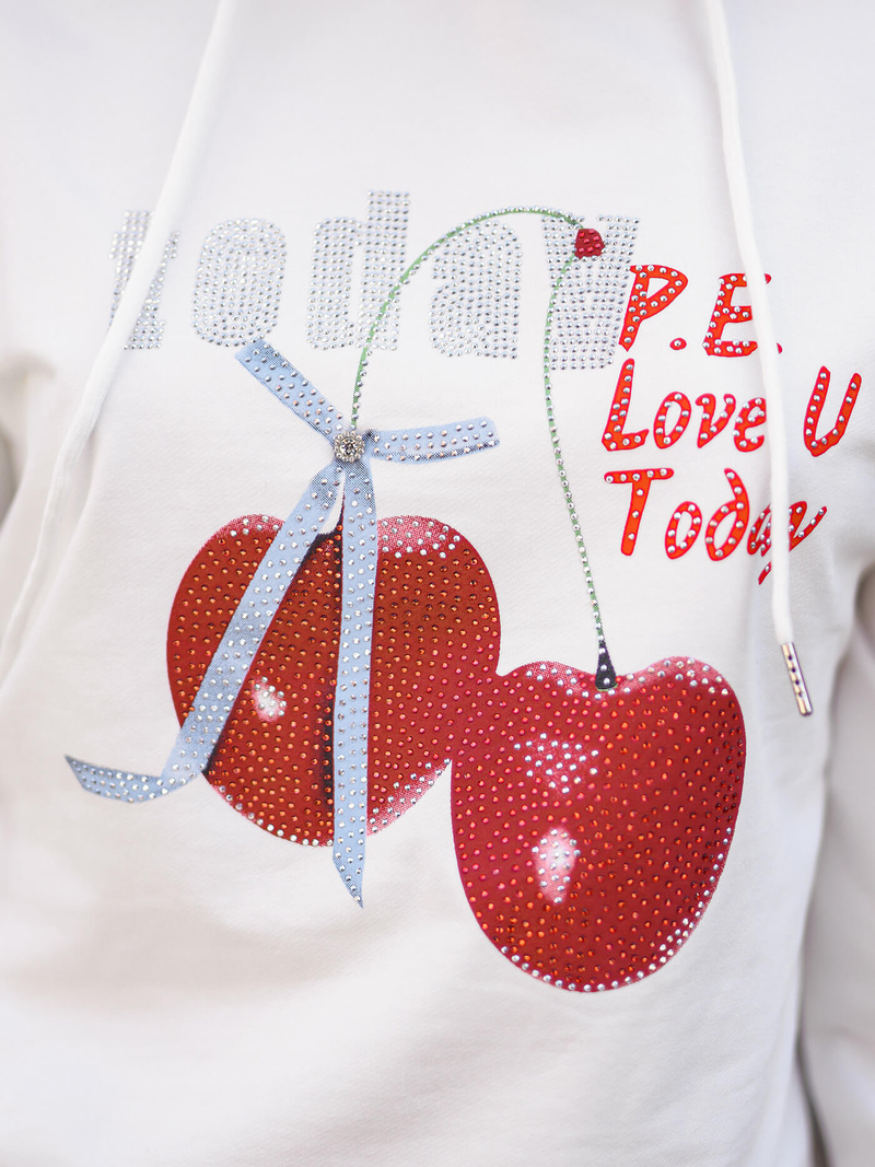 Női kapucnis pulóver Fehér OZONEE JS/8B856/1