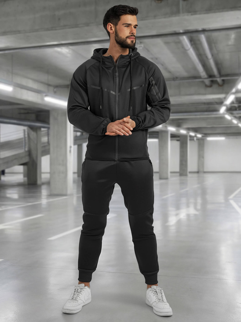 Férfi melegítő együttes fekete OZONEE JS/8C1966/3