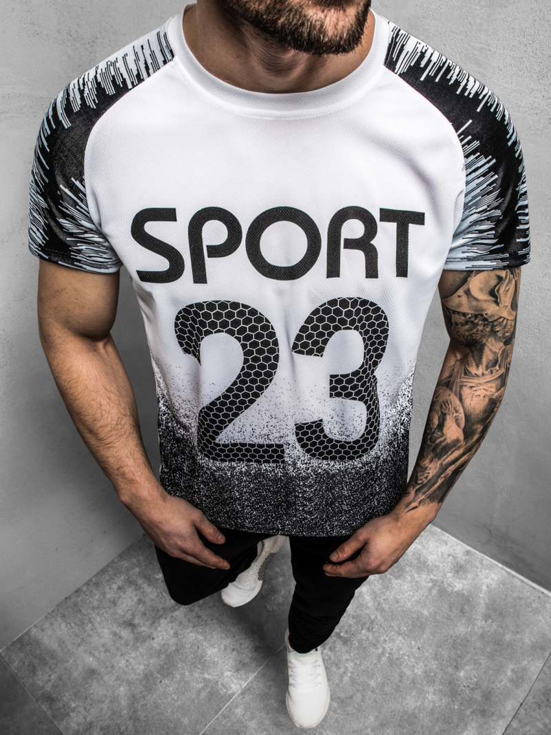 Férfi póló Fehér-Fekete OZONEE JS/KS2068Z