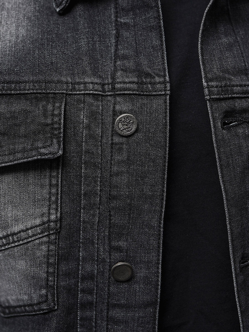 Férfi Farmer Dzseki Fekete OZONEE NB/MJ521N