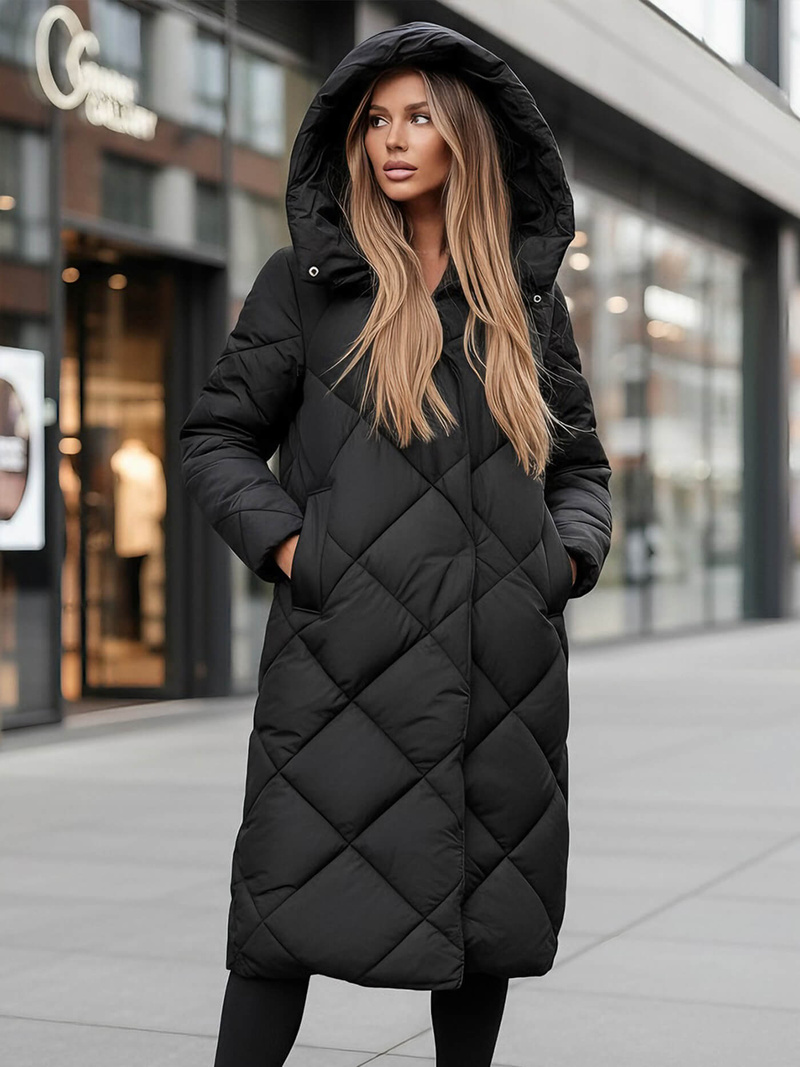 Női téli kabát fekete OZONEE JS/5M3173/392Z