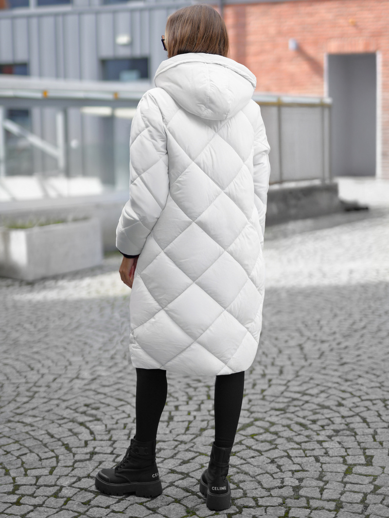 Női téli kabát fehér OZONEE JS/5M3168/281Z