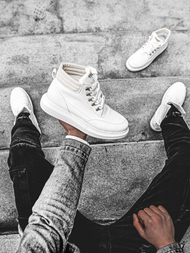 Férfi magasszárú sneakersek Fehér OZONEE KN/504