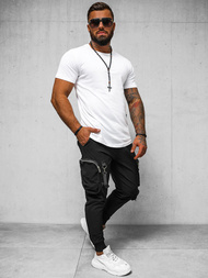 Férfi Chino Nadrág Fekete OZONEE O/PS5519