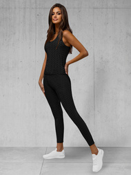 Kétrészes női tréning szett fekete OZONEE JS/YW88037/1Z