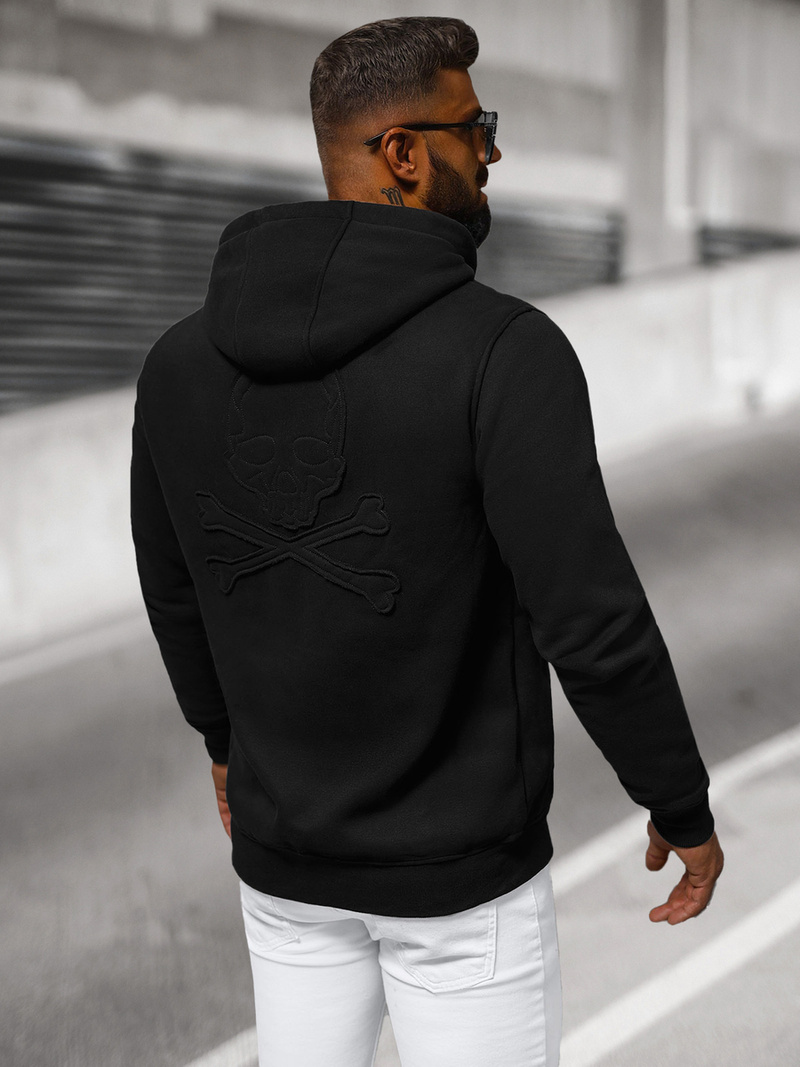 Férfi kapucnis pulóver Fekete OZONEE NB/MF2003