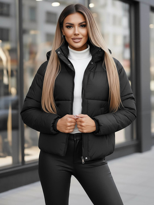 Női kabát fekete OZONEE JS/16M9188/392Z