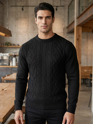 Férfi Pulóver Fekete OZONEE JS/59B3610/3