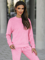 Női Melegítő Szett Velúr Púder Rózsaszín OZONEE O/8C1173/38