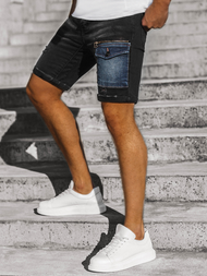 Férfi farmer rövidnadrág Fekete OZONEE G/1071