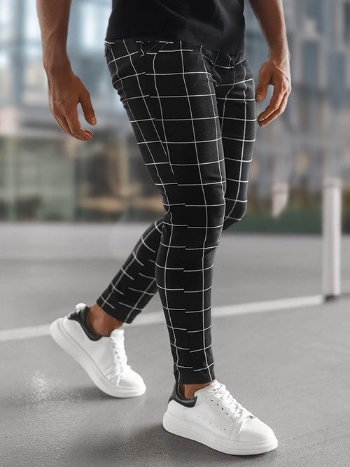 Férfi Chino Nadrág Fekete OZONEE O/P4009Z