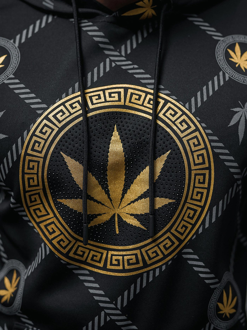 Férfi kapucnis pulóver fekete OZONEE O/B267Z