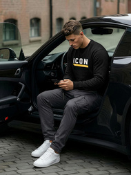 Férfi Melegítő Felső Fekete OZONEE JS/8B1753/3