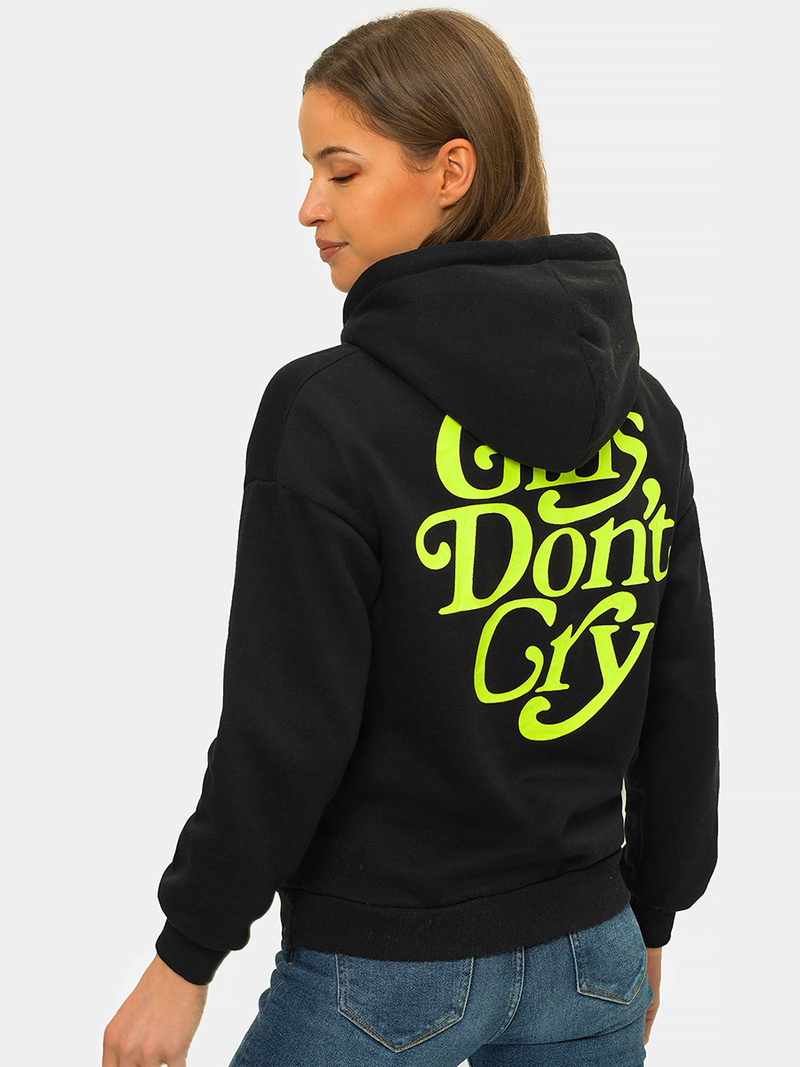 Női kapucnis pulóver fekete OZONEE JS/B26013