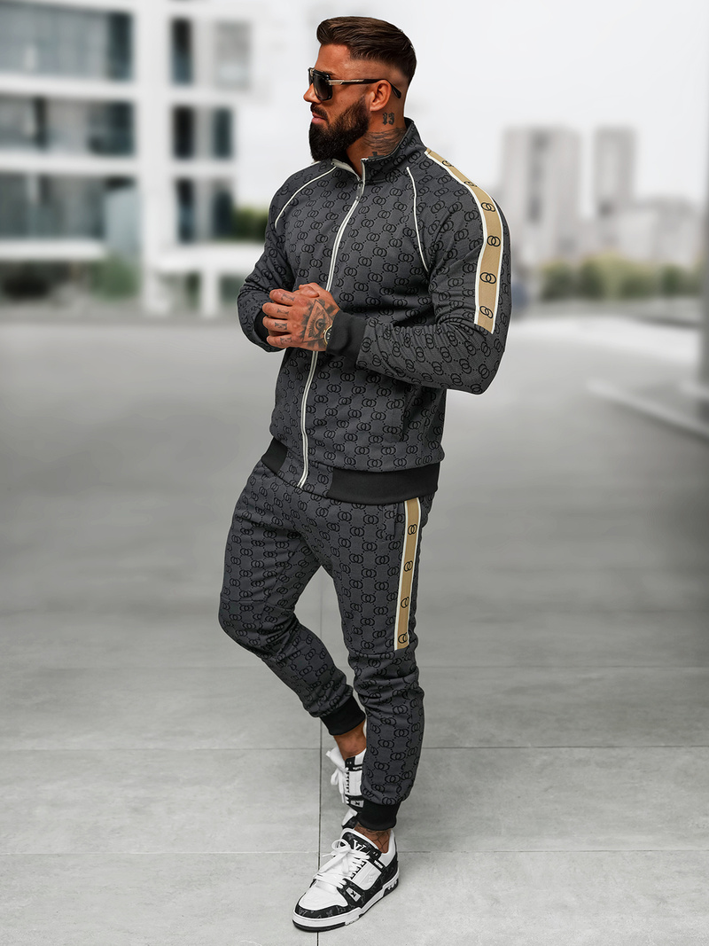 Férfi melegítő együttes fekete OZONEE O/FF5110AB