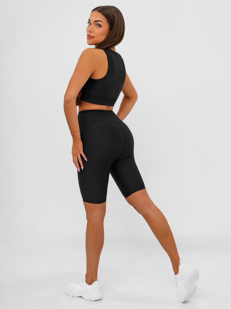 Rövid női leggings fekete OZONEE JS/17K597/3