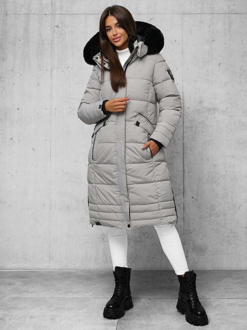 Női téli kabát szürke OZONEE O/W377