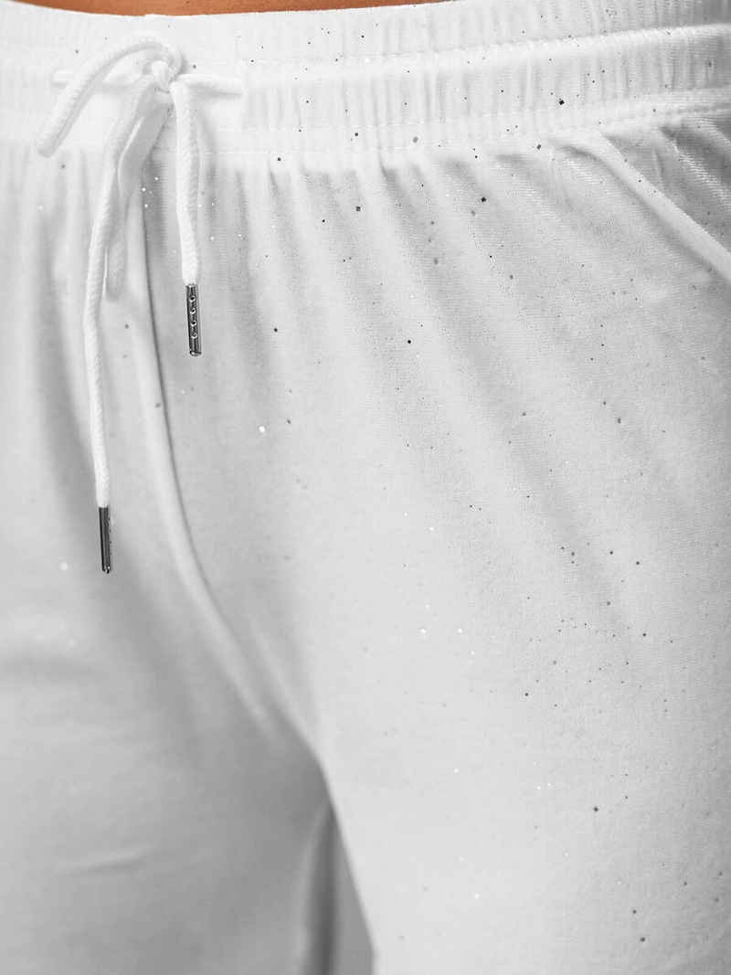 Női velúr nadrágok fehér OZONEE JS/92K519/1