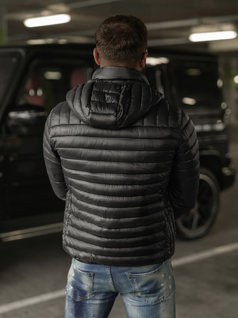 Férfi Steppelt Kabát Fekete OZONEE JS/16M9336/392BZ