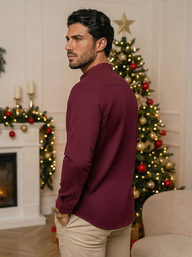 Férfi Ing Bordó OZONEE O/V57Z