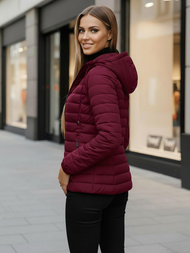 Női kabát bordó OZONEE JS/16M9103/01Z