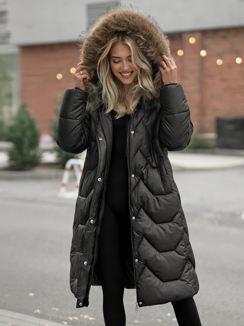 Női téli kabát fekete OZONEE O/5M3229/392Z