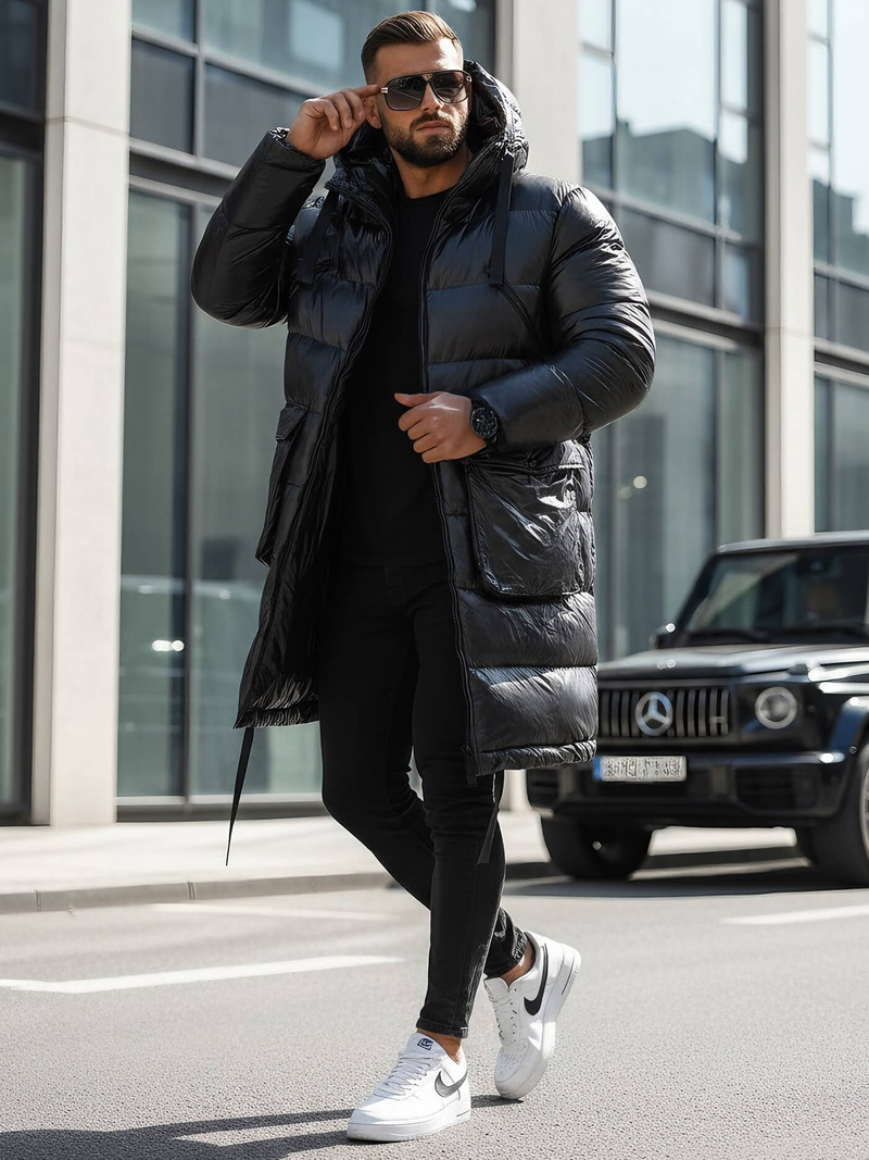 Férfi téli kabát fekete OZONEE O/M3205Z