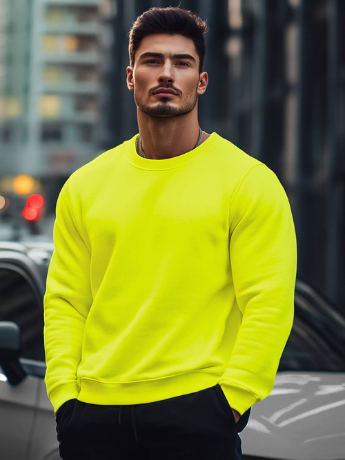 Férfi pulóver sárga neon OZONEE JS/2001-10Z