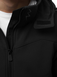 Férfi kapucnis softshell kabát fekete-piros OZONEE GE/12268