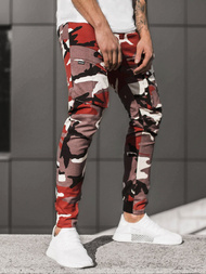 Férfi nadrág jogger bordó-bézs OZONEE A/1003