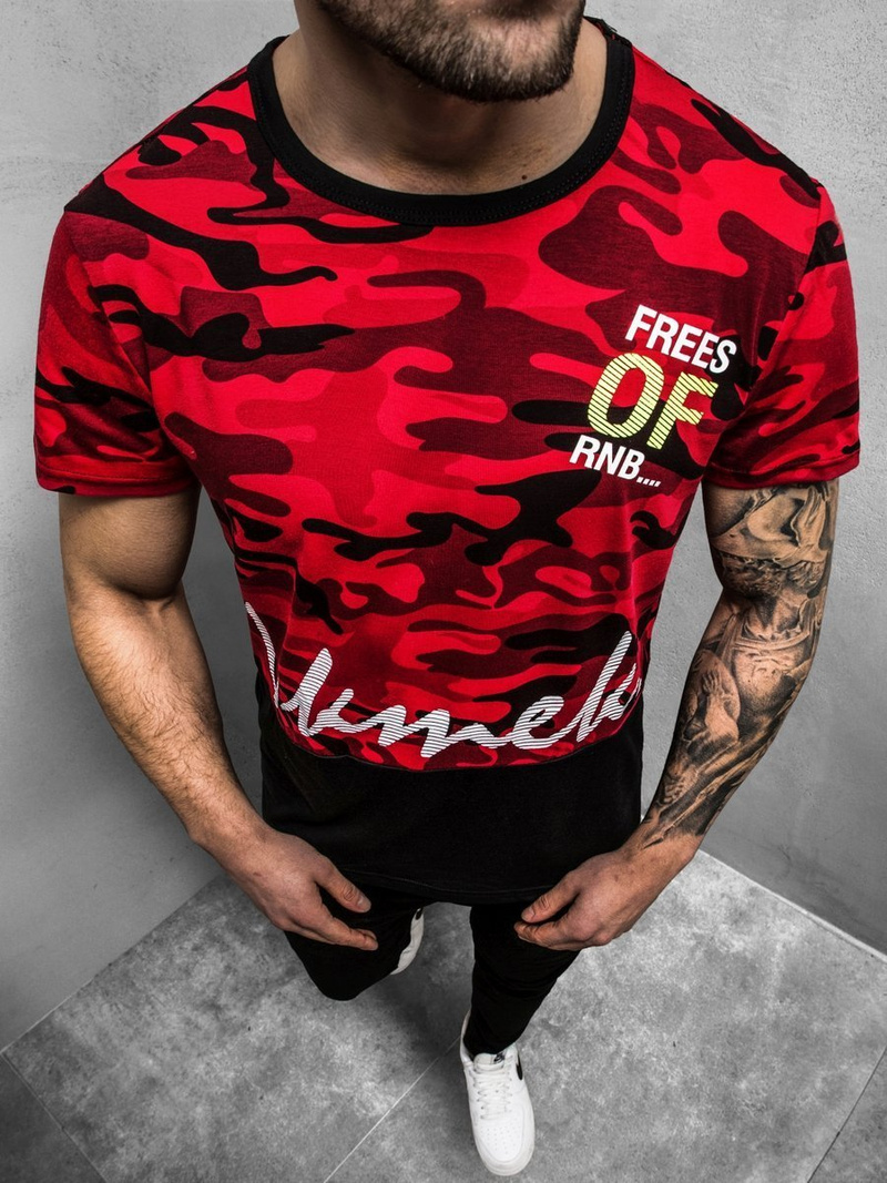 Férfi póló Piros OZONEE JS/SS10978Z