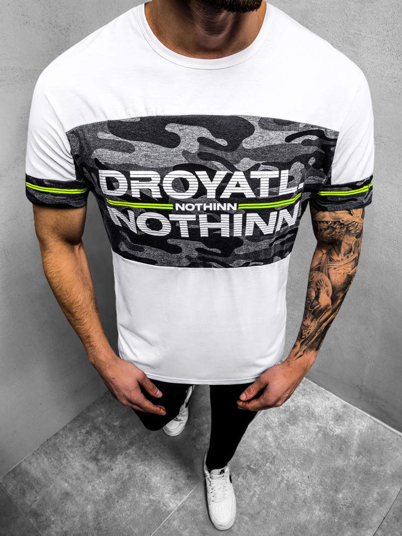 Férfi póló Fehér OZONEE JS/SS10976Z